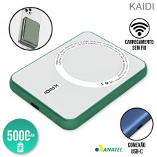 Carregador Power Bank com Magsafe 5000mAh KD-995 Kaidi - Verde